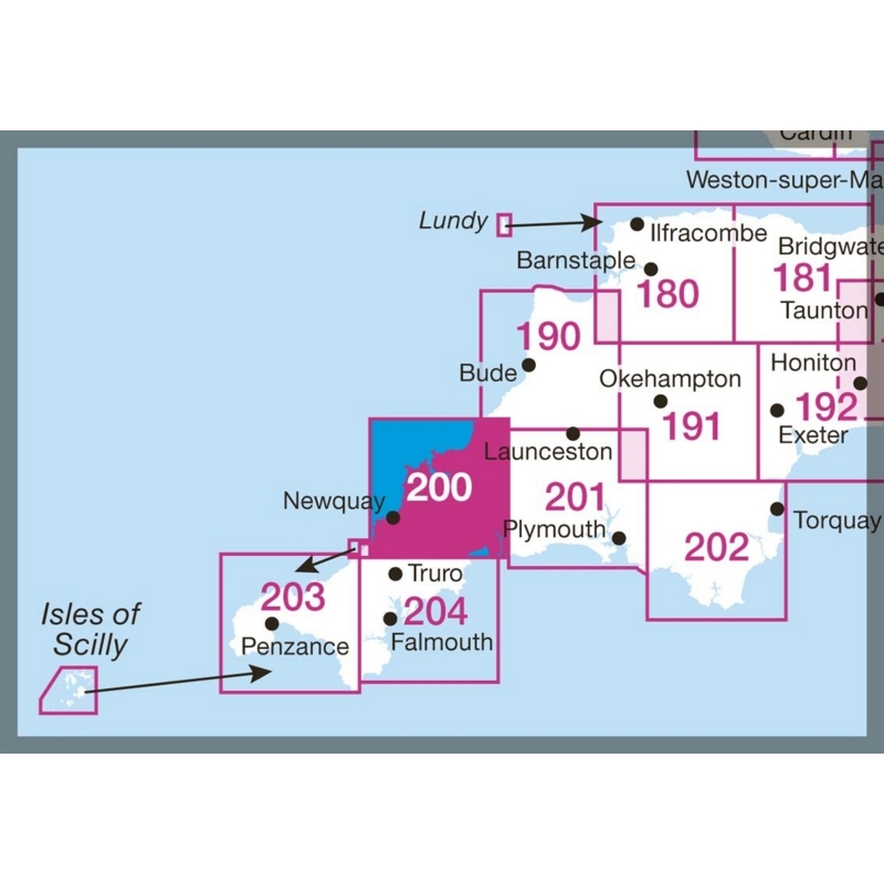 MAP,O/S Newquay & Bodmin (with Download)